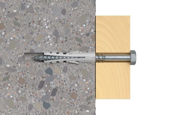 Fischer 50112, Veggplugg, Lettbetong, Murstein, Betong, Foam concrete, Nylon, Grå, 1,2 cm, 60 mm