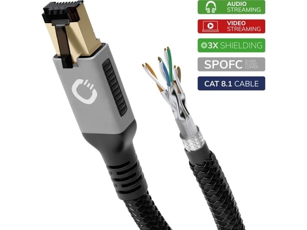 OEHLBACH D1C13353, 2 m, Cat8.1, RJ-45, RJ-45, Musta, Kulta