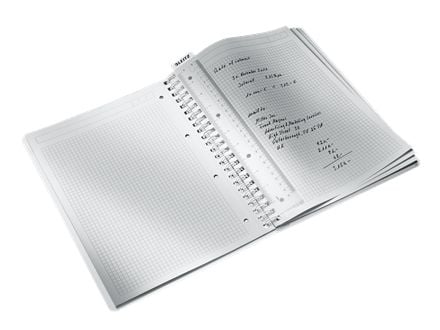 Leitz WOW - Anteckningsblock - trådbunden - A4 (210 x 297 mm) - 80 ark / 160 sidor - fyrkantig - 4 hål - grön - polypropylen (PP)