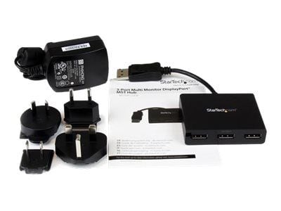 StarTech.com 3-porttinen monimonitorisovitin, DisplayPort 1.2 MST-keskitin, kaksi 4K 30Hz ja 1x 1080p, videonjakaja laajennettuun työpöytätilaan va...