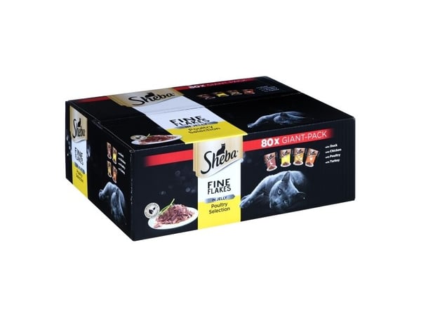 Sheba 4770608257835, Voksen, Kylling, And, Fjærfe,80x85 g