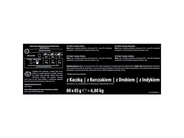 Sheba 4770608257835, Vuxen, Kyckling, Anka, Höns, 80x85 g