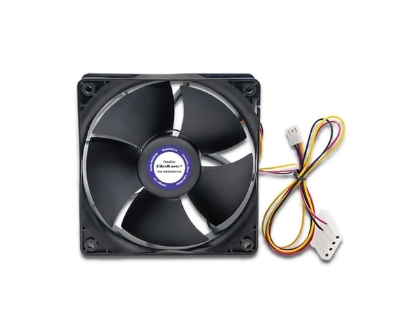 Qoltec ForceFan - Insert tuulettimella - 6000 RPM, 12 V - 120 mm - musta