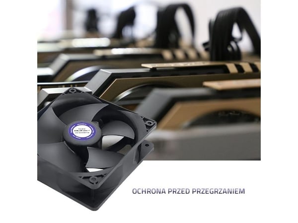 Qoltec ForceFan - Insert tuulettimella - 6000 RPM, 12 V - 120 mm - musta