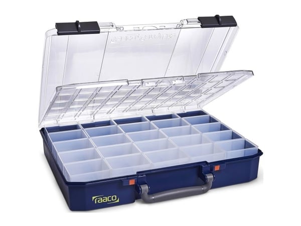 raaco CarryLite 80 5x10-25/DLU, Blå, Polykarbonat, Polypropylen (PP), 413 mm, 330 mm, 82 mm, 2,03 kg