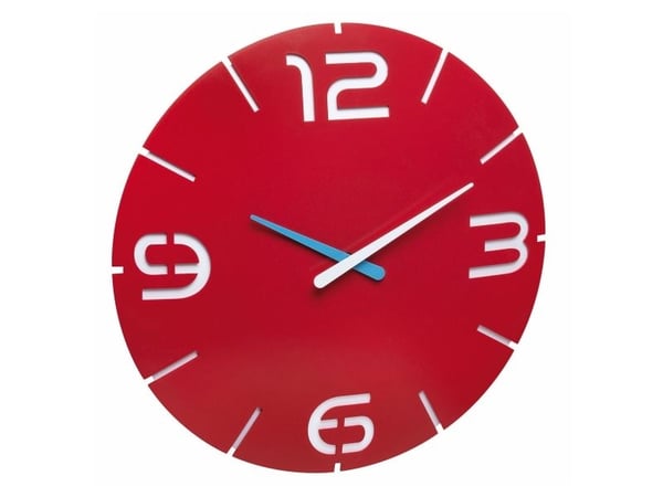 TFA-Dostmann CONTOUR, Seinä, Quartz clock, Pyöreä, Sininen, Punainen, Valkoinen, Muovi, Aikuiset & Lapset