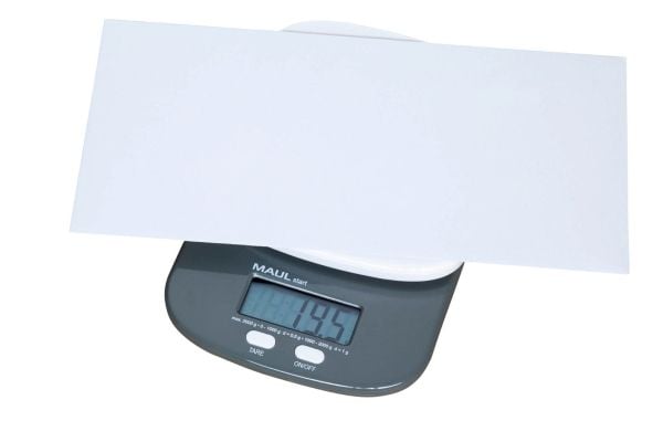 MAUL MAULstart, Elektronisk postvekt, 1 kg, 0,5 g, Grå, Hvit, LCD, 170 mm