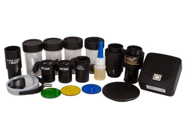 Levenhuk D870T, Digitalt mikroskop, Svart, 2000x, 40x, WF10x, WF20x, Halogen