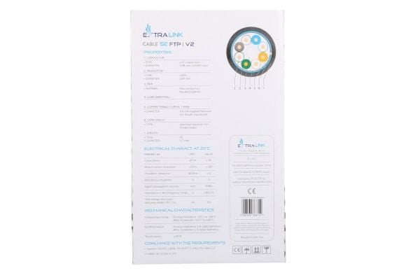 Extralink V2 - Samlet kabel - 5.7 mm - F/UTP (ScTP) - CAT 5e - utendørs, retractable (on reel)