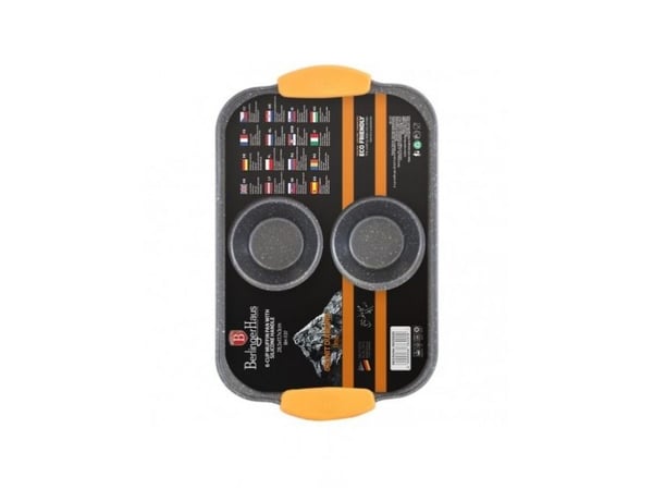Berlinger Haus BH/1137, Cupcake-/muffinsformar, Rund, Flat yta, 210 ° C, Svart, Orange, Kolstål, Silikon