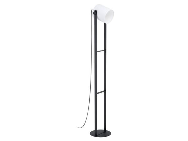 EGLO HORNWOOD 1 floor light, Sort, Hvit, Universell, Stoff, Stål, Tre, IP20, II, Retro