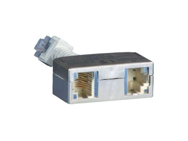 BTR Cable Sharing Adapter pnp 3 - Nettverksplitter - RJ-45 (hunn) til RJ-45 (hann) - 8.9 cm - grå (en pakke 2)