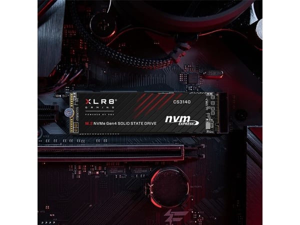 PNY XLR8 CS3140 - SSD - 4 TB - intern - M.2 2280 - PCIe 4.0 x4 (NVMe) - 256-bit AES - integrert kjøle