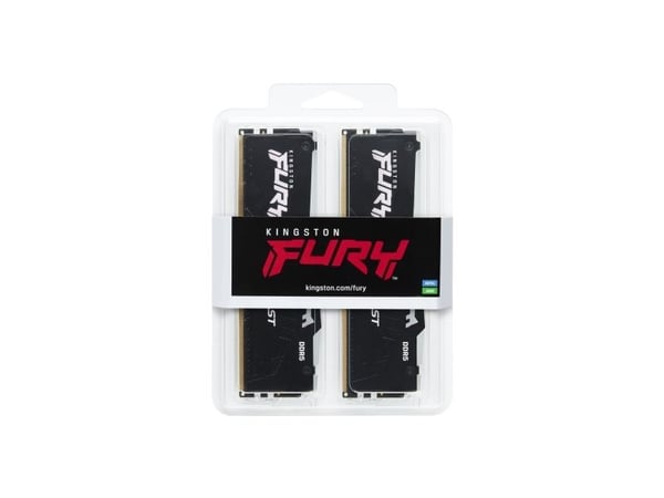 Kingston FURY Beast RGB - DDR5 - sett - 32 GB: 2 x 16 GB - DIMM 288-pin - 5200 MT/s / PC5-41600 - CL40 - 1.25 V - ikke-bufret - on-die ECC