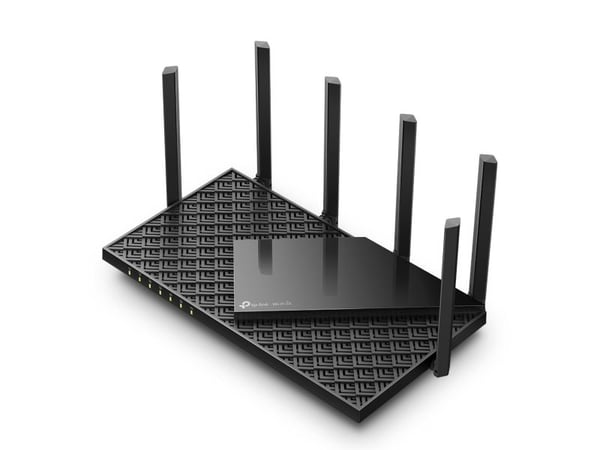 TP-Link Archer AX5400, Wi-Fi 6E (802.11ax), Tre-båndsfrekvens (2,4 GHz / 5 GHz / 6 GHz), Ethernet/bredbåndsforbindelse, Svart, Frittstående router