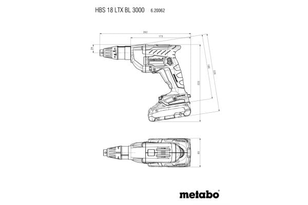 Metabo HBS 18 LTX BL 3000, Borr med pistolgrepp, Borstlös, 3000 RPM, 85 dB, 75 dB, 3 dB