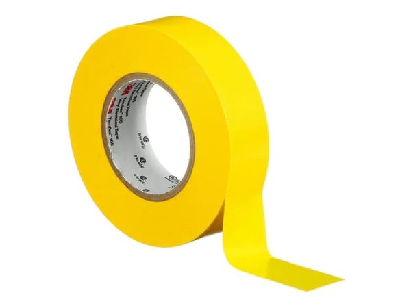 3M 165YL1E, 1 kpl, Keltainen, PVC-muovi, 600 V, Kupla, 10 m