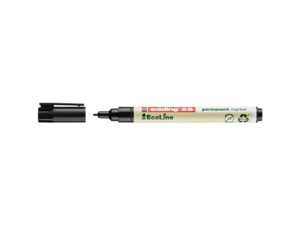 Merkintäkynä Edding 25 EcoLine musta perm. 1 mm pyöreä kärki