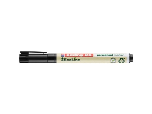 Merkintäkynä Edding 25 EcoLine musta perm. 1 mm pyöreä kärki