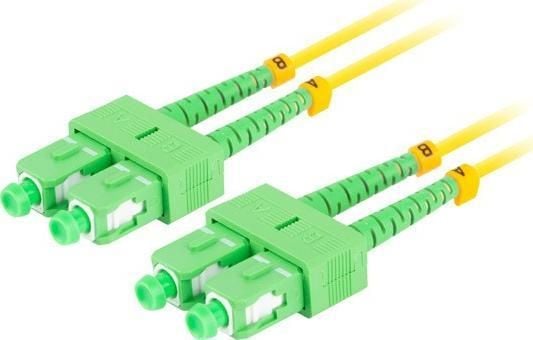 Lanberg - Koblingskabel - SC/APC (hann) til SC/APC (hann) - 1 m - 3 mm - fiberoptisk - dupleks - 9 / 125 micron - G.657.A1 - halogenfri - gul - (an...