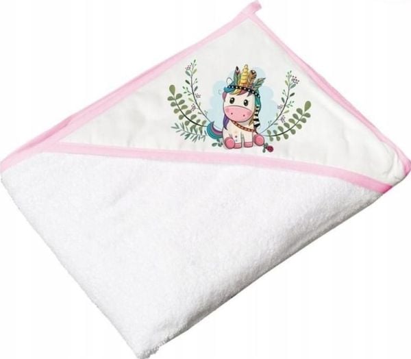 TEGA håndklæde med elastisk trekk UNICORN, 100x100 cm, hvit DZ-008