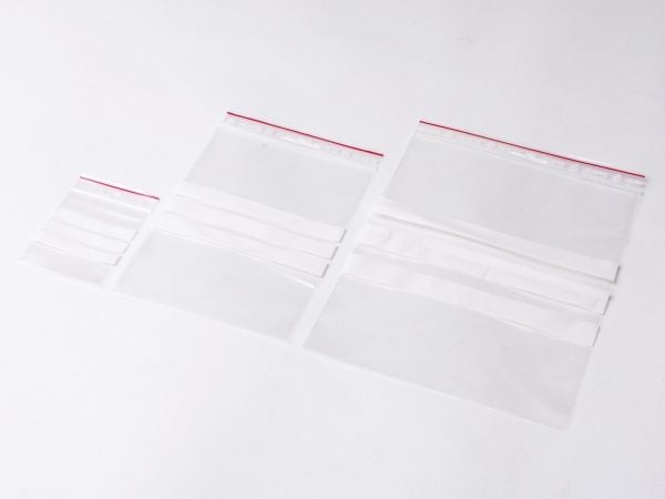 Lynlåspose, Grippie, 50 µm, 175 x 300 mm LD-PE, Transparent, med skrivefelt lynlåslukning, pakke a 1
