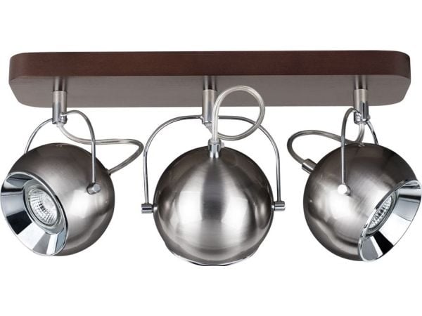 Taklampe Spotlight utvendig/overflatemontert krom Spotlight BALL WOOD eik 5131376