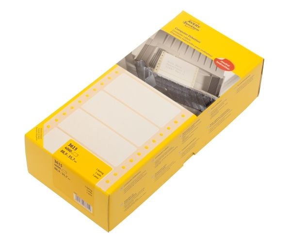 Etiket Averry 3615 Computer-line 1-banet, 88,9x35,7mm - (4000 stk.)