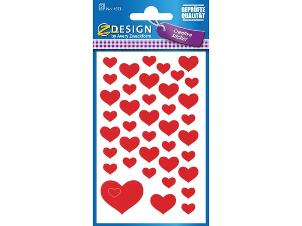 Z-Design 4371 Koristetarra, pienikokoinen, 117 tarraa, punainen punainen 165x85x1mm (117kpl)