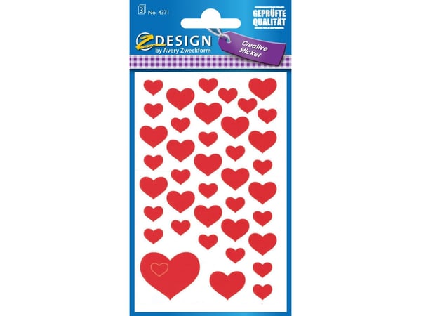 Z-Design 4371 Koristetarra, pienikokoinen, 117 tarraa, punainen punainen 165x85x1mm (117kpl)