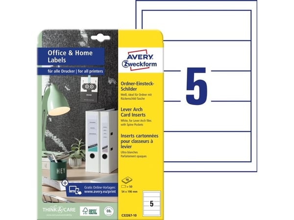 Wima innstikkskilt hvit for 5,0 cm (C32267-10)