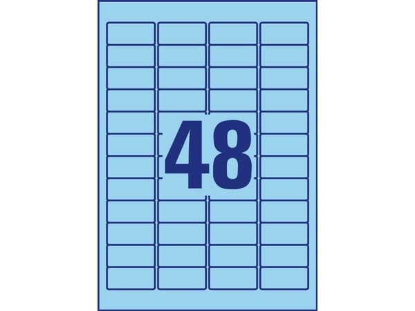 Avery L6039 - Blå - 21.2 x 45.7 mm 960 stk (20 ark x 48) merkelapper