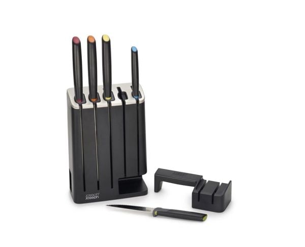 Joseph Joseph Elevate, Kniv sett, Rustfritt stål, 1 verktøy, Knivsliper, Sort, Sort