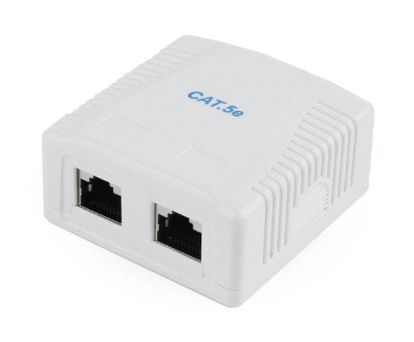 Cablexpert NCAC-2F5E-01 - Overflatemonteringsboks for nettverk - CAT 5e - FTP - RJ-45 X 2 - hvit