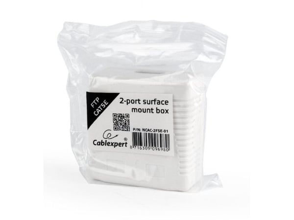 Cablexpert NCAC-2F5E-01 - Overflatemonteringsboks for nettverk - CAT 5e - FTP - RJ-45 X 2 - hvit