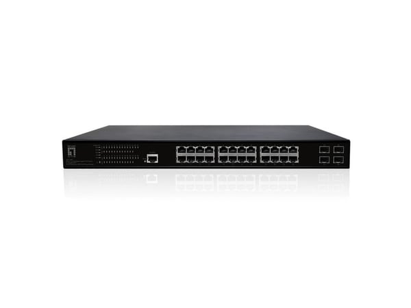 LevelOne GEP-2861 - Switch - Styrt - 24 x 10/100/1000 (PoE+) + 4 x Gigabit SFP - rackmonterbar, stasjonær (390 W)