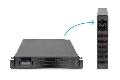 DIGITUS DN-170094 - UPS (rackmonterbar/ekstern) - AC 208/220/230/240 V - 1500 watt - 1500 VA - enkeltfase - 3 x batteri - 9 Ah - 9 Ah - RS-232, USB...
