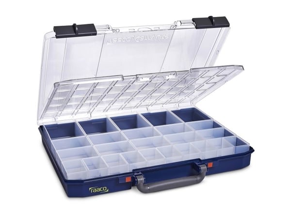 raaco CarryLite 55 5x10-25/DLU, Sininen, Polykarbonaatti (PC), Polypropeeni (PP), 413 mm, 330 mm, 58 mm, 1,72 kg