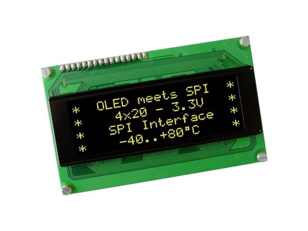 DISPLAY VISIONS OLED-display gulgrön 5,55 mm 3,3 V siffror: 4 EAW204-XLG