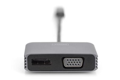 DIGITUS DA-70827 - Video adapter - USB-C (hann) til DisplayPort, VGA Adapter (hunn) - 20 cm - USB-strøm, støtter 21:9 kinosideforhold, 4K 30Hz støt...