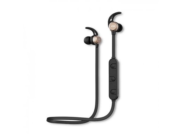 Qoltec - Ørepropper med mikrofon - i øret - Bluetooth - trådløs - svart, gull