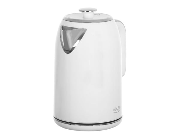 Adler AD 1341, 1,7 L, 2200 W, Hvit, Rustfritt stål, Justerbar termostat, Vannmåler