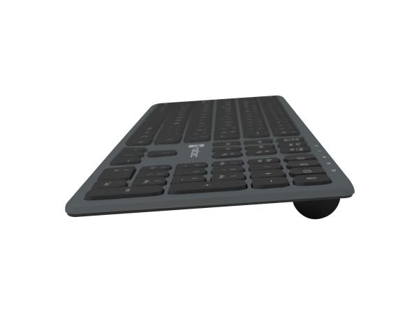 NATEC NKL-1830, Full størrelse (100 og), Trådløs, RF trådløs + Bluetooth, Membrannøkkelbryter, QWERTY, Sort, Grå