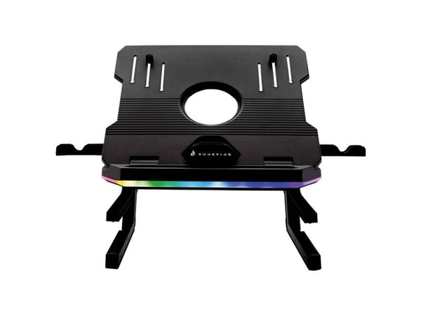 Surefire Gaming Portus X2 - Stativ for bærbar PC - 10 "-> 17" (Opptil 10 kg) - 6 forskjellige RGB-innstillinger - Svart