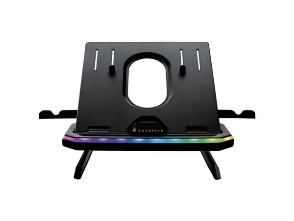 Surefire Gaming Portus X1 - Teline kannettavalle tietokoneelle - 10 "-> 17" (jopa 10 kg) - 6 erilaista RGB-asetusta - Musta