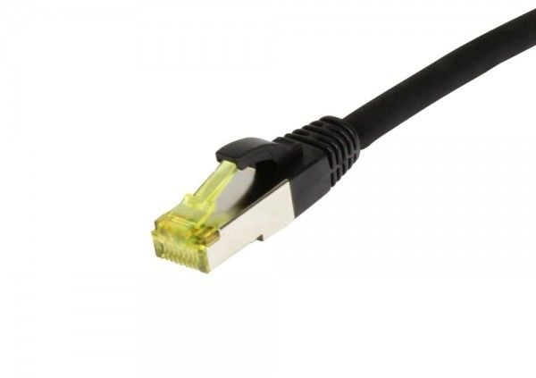 Liitäntäkaapeli RJ45 CAT6A 500Mhz 015m musta SSTPSFTP TPELSZHUltraflex AWG26 CAT7-raakaapelilla Synergy 21