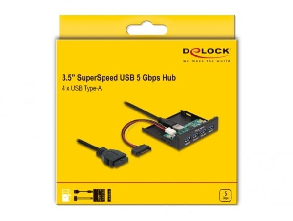 Delock - Hub - internal 3.5" - 4 x USB 3.2 Gen 1 + 1 x USB 3.0 (intern)