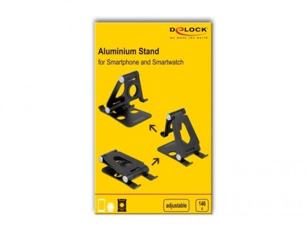 Delock - Holder for smart armbåndsur, nettbrett - adjustable - svart