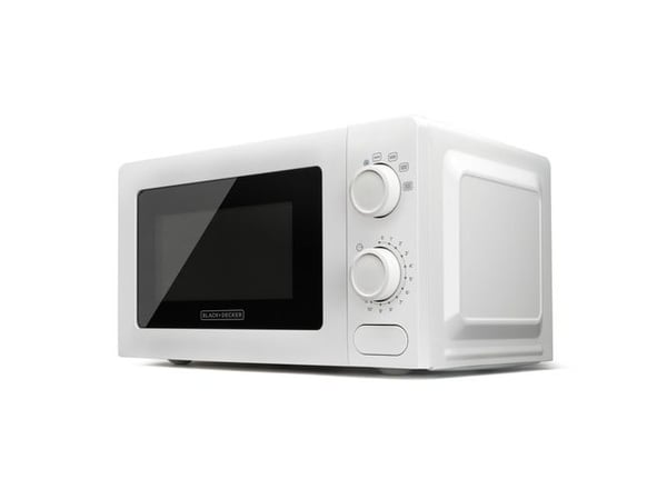 Black & Decker BXMY700E, Benkeplate, Solo mikrobølge ovn, 20 l, 700 W, Rotasjon, Hvit