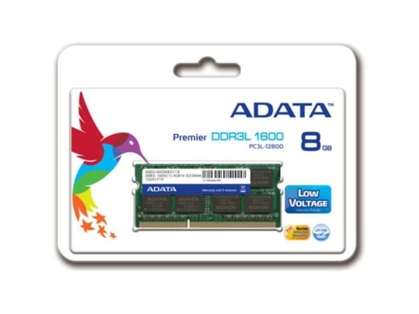 ADATA Premier Series - DDR3L - modul - 8 GB - SO DIMM 204-pin - 1600 MT/s / PC3L-12800 - CL11 - 1.35 V - ikke-bufret - ikke-ECC